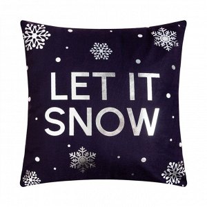 Чехол на подушку  "Let it snow" 40х40 см, 100% п/э, велюр