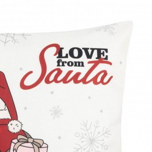 Чехол на подушку  "Love from Santa", 40*40 см, 100 п/э, велюр