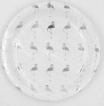 Тарелка бумага Фламинго серебрянный набор 10 шт 23 см цвет белый HS-40-13