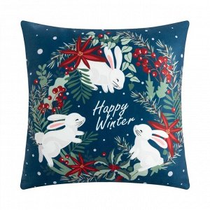 Подушка Этель "Happy winter", 40*40 см, 100% п/э, велюр