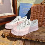 Женские двухцветные кеды, цвет розово-белый