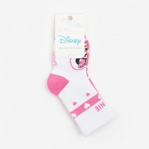 Набор носков "Minnie", Минни Маус, цвет розовый/белый, 14-16 см