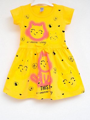 Платье для девочки цвет лимонный