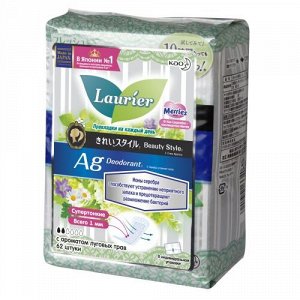 Laurier BS Женские прокладки на каждый день с ионами серебра (луговые травы) - 62 шт., упак
