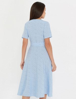 ZAP Платье-запах/голубой, синий/мелкий горох