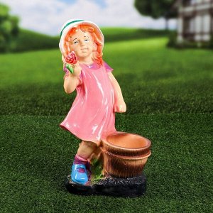 Садовая фигура "Девочка помощница", гипс, 38 см, микс