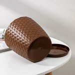 Горшок для цветов с поддоном «Ротанг», 2 л, цвет тёмно-коричневый