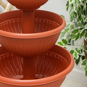 Каскад для цветов IDEA «Ливия», 3 яруса, пластик, 20 л, терракотовый