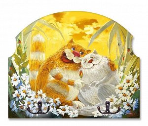 Вешалка-ключница "Счастливые коты" 25х21см КД-10.03