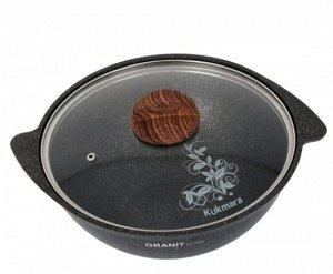 Казан для плова, 3,5 л, со стекл. крышкой, АП, литой алюм., GRANIT ULTRA original