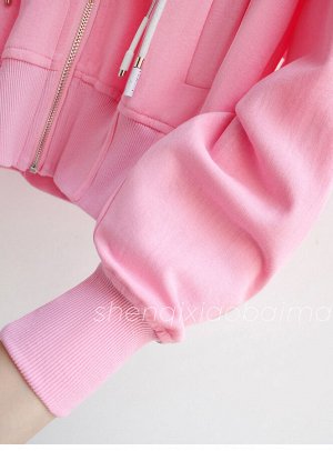 Женская толстовка на хамке, с капюшоном, цвет розовый
