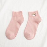 Женские короткие носки, принт &quot;Кот&quot;, цвет розовый