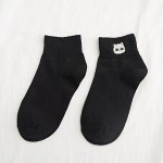 Женские короткие носки, принт &quot;Кот&quot;, цвет черный