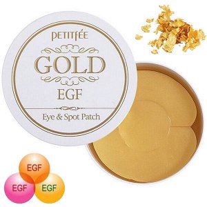 Антивозрастные гидрогелевые патчи для глаз с золотом и EGF Petitfee Gold EGF Eye & Spot Patch, 60 шт+30 шт