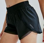 Женские спортивные шорты на резинке, надпись &quot;dryfit&quot;, цвет черный
