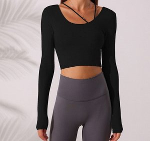 Женская спортивная кофта с декоративными элементами, цвет черный