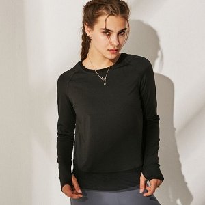 Женская спортивная кофта с сетчатой окантовкой, цвет черный