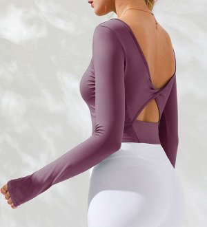 Женская спортивная кофта с вырезами на спине, цвет фиолетовый