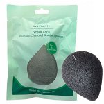 GriMunic Спонж конняку с древесным углем Vegan 100% Bamboo Charcoal Konjac Sponge, 1шт