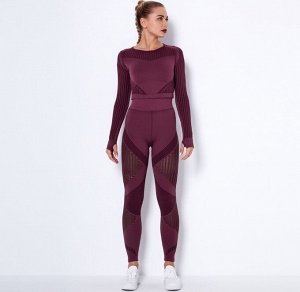 Женский спортивный костюм (кофта+леггинсы), цвет фиолетовый
