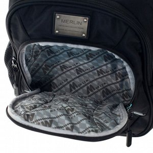 Рюкзак молодежный Across Merlin, эргономичная спинка, 37 х 26 х 12 см, чёрный