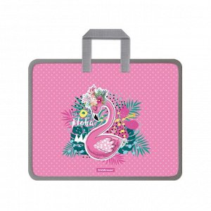 Папка для творчества А4+, ErichKrause Rose Flamingo, на молнии, пластиковая