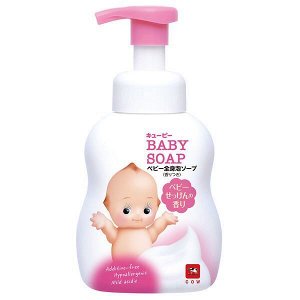 COW Детская пенка 2 в 1 для мытья волос и тела с первых дней жизни с ароматом мыла "Без слёз" QP Baby Soap 400мл / 12