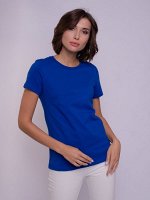 Футболка женская однотонная, цвет синий