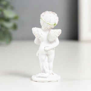 Фигурка полистоун "Ангел с букетом розовых роз" МИКС 6,5х2,5х2,5 см