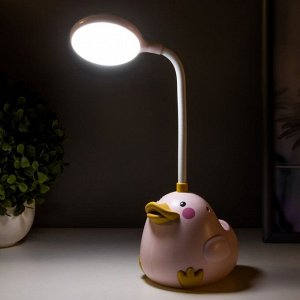 Настольная лампа "Утенок" LED 3Вт АКБ розовый 9,5х11х33 см