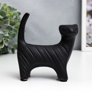 Сувенир керамика "Чёрная кошка" матовый 11,7х4,5х11 см