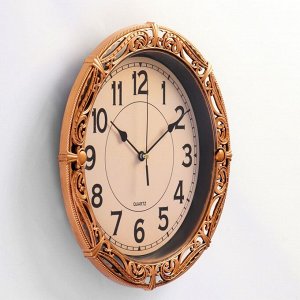 Часы настенные, серия: Классика, "Джоана", d=30 см, бронза