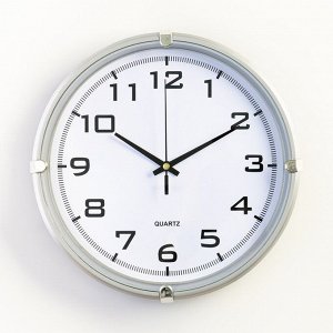 Часы настенные, серия: Классика, "Модерн", 24.5 х 24.5 см, серебро
