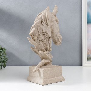 Сувенир полистоун бюст "Лошадь" белый 42х15х27 см