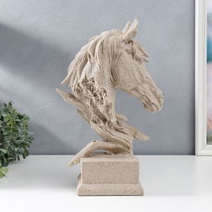 Сувенир полистоун бюст "Лошадь" белый 42х15х27 см
