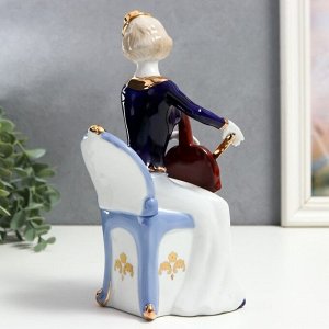 Сувенир керамика "Девушка с контрабасом" 22,5х10х9 см