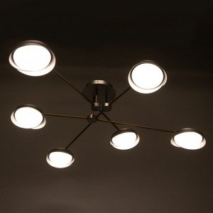 Люстра 1852/6 LED 96Вт 3000-6000К серо-золотой 114х114х24 см