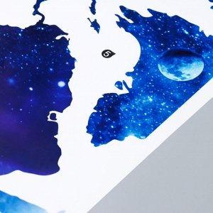 Наклейка пластик интерьерная цветная "Карта мира - космос" набор 2 листа 30х90 см
