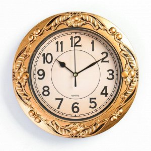 Часы настенные, серия: Интерьер,"Кимберли", дискретный ход, d=26 см, циферблат 19.5 см, микс