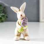 Сувенир керамика &quot;Зайчонок с сиренью&quot; 4,1х3,9х9,3 см