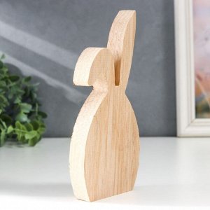 Фигурка дерево, керамика «Зайчик зелёный», 15x3x7.4 см