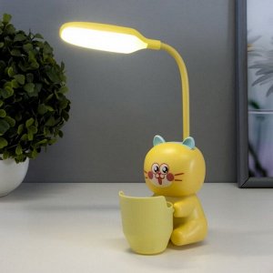 Настольная лампа "Котенок" LED 3Вт USB АКБ бежевый 9,5х8,5х25 см
