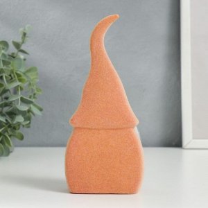 Сувенир керамика "Пухлый гном" оранжевый флок 16,8х3х7,5 см