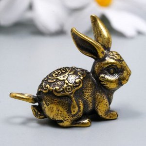 Сувенир латунь "Кролик с попоной" 2,5х2 см