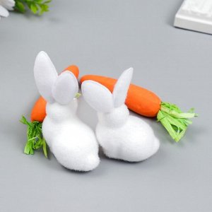 Сувенир "Зайчонок с морковкой" набор 4 шт 15х18 см