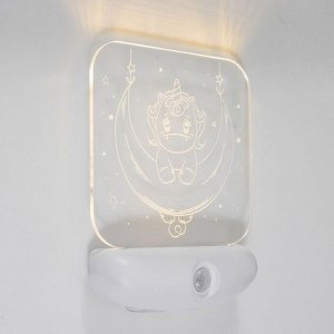 Ночник "Единорог" LED 3Вт USB АКБ белый 12х14,5 см RISALUX