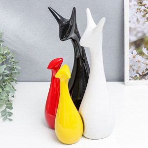Сувенир керамика "Семья жирафиков" яркие набор 4 шт 16х5 26х9 см