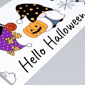 Наклейка пластик интерьерная цветная "Гномики и Хэллоуин" 30х90 см