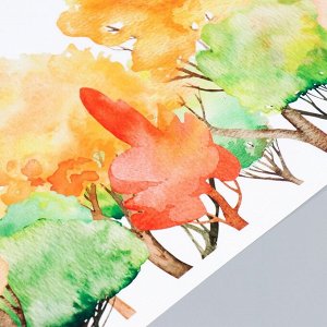 Наклейка пластик интерьерная цветная "Осенний лес" 30х90 см