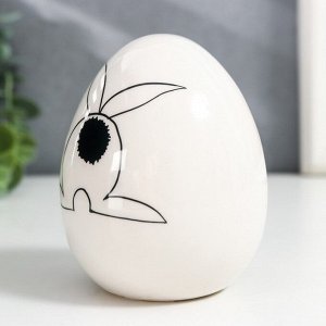 Фигурка керамика «Яйцо сувенирное. Заячий хвостик», 6.3x6.3x9 см